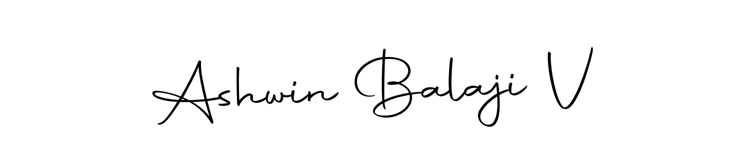 Create a beautiful signature design for name Ashwin Balaji V. With this signature (Autography-DOLnW) fonts, you can make a handwritten signature for free. Ashwin Balaji V signature style 10 images and pictures png