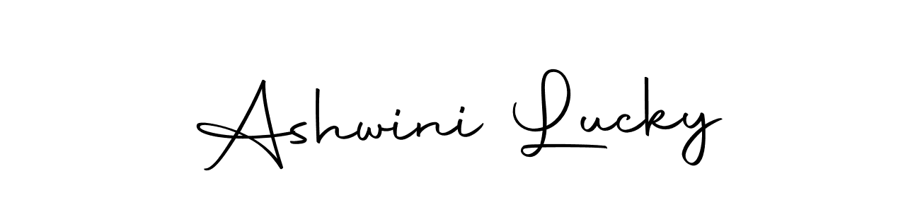 The best way (Autography-DOLnW) to make a short signature is to pick only two or three words in your name. The name Ashwini Lucky include a total of six letters. For converting this name. Ashwini Lucky signature style 10 images and pictures png