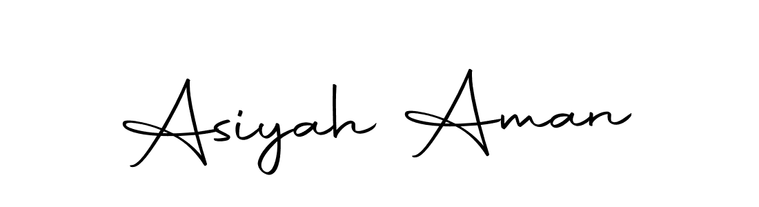 Design your own signature with our free online signature maker. With this signature software, you can create a handwritten (Autography-DOLnW) signature for name Asiyah Aman. Asiyah Aman signature style 10 images and pictures png