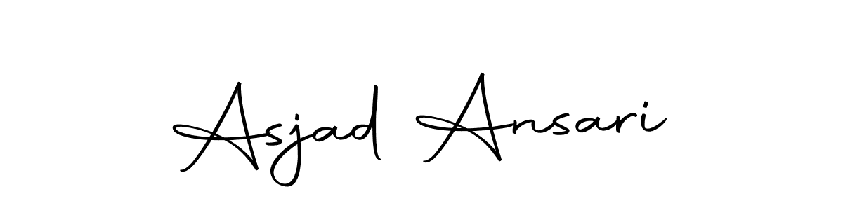 How to make Asjad Ansari name signature. Use Autography-DOLnW style for creating short signs online. This is the latest handwritten sign. Asjad Ansari signature style 10 images and pictures png