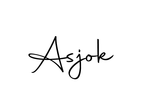 How to make Asjok name signature. Use Autography-DOLnW style for creating short signs online. This is the latest handwritten sign. Asjok signature style 10 images and pictures png