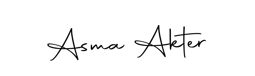 Create a beautiful signature design for name Asma Akter. With this signature (Autography-DOLnW) fonts, you can make a handwritten signature for free. Asma Akter signature style 10 images and pictures png