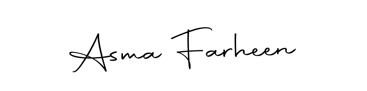 Use a signature maker to create a handwritten signature online. With this signature software, you can design (Autography-DOLnW) your own signature for name Asma Farheen. Asma Farheen signature style 10 images and pictures png