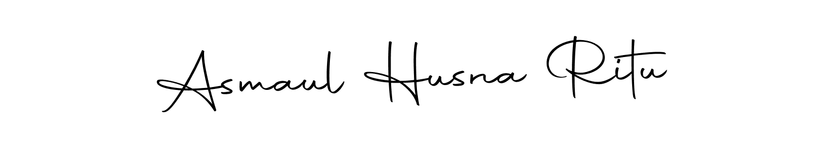 The best way (Autography-DOLnW) to make a short signature is to pick only two or three words in your name. The name Asmaul Husna Ritu include a total of six letters. For converting this name. Asmaul Husna Ritu signature style 10 images and pictures png