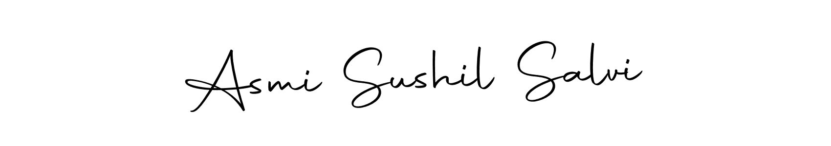 How to make Asmi Sushil Salvi name signature. Use Autography-DOLnW style for creating short signs online. This is the latest handwritten sign. Asmi Sushil Salvi signature style 10 images and pictures png