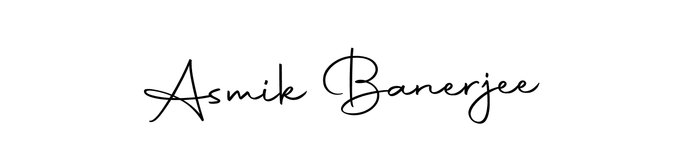 Create a beautiful signature design for name Asmik Banerjee. With this signature (Autography-DOLnW) fonts, you can make a handwritten signature for free. Asmik Banerjee signature style 10 images and pictures png
