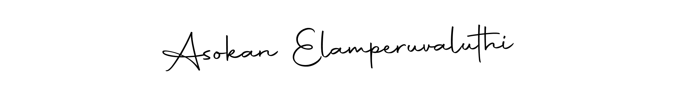 The best way (Autography-DOLnW) to make a short signature is to pick only two or three words in your name. The name Asokan Elamperuvaluthi include a total of six letters. For converting this name. Asokan Elamperuvaluthi signature style 10 images and pictures png