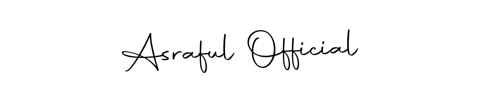 Similarly Autography-DOLnW is the best handwritten signature design. Signature creator online .You can use it as an online autograph creator for name Asraful Official. Asraful Official signature style 10 images and pictures png