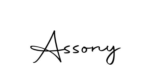 You should practise on your own different ways (Autography-DOLnW) to write your name (Assony) in signature. don't let someone else do it for you. Assony signature style 10 images and pictures png