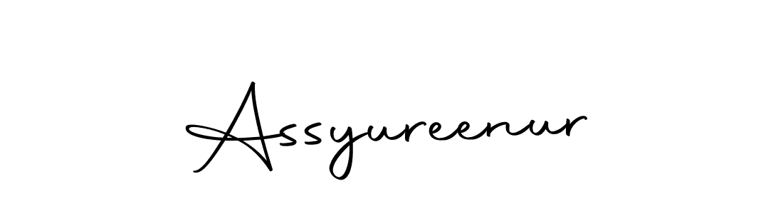 How to make Assyureenur name signature. Use Autography-DOLnW style for creating short signs online. This is the latest handwritten sign. Assyureenur signature style 10 images and pictures png