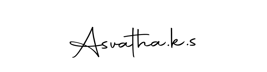 Use a signature maker to create a handwritten signature online. With this signature software, you can design (Autography-DOLnW) your own signature for name Asvatha.k.s. Asvatha.k.s signature style 10 images and pictures png