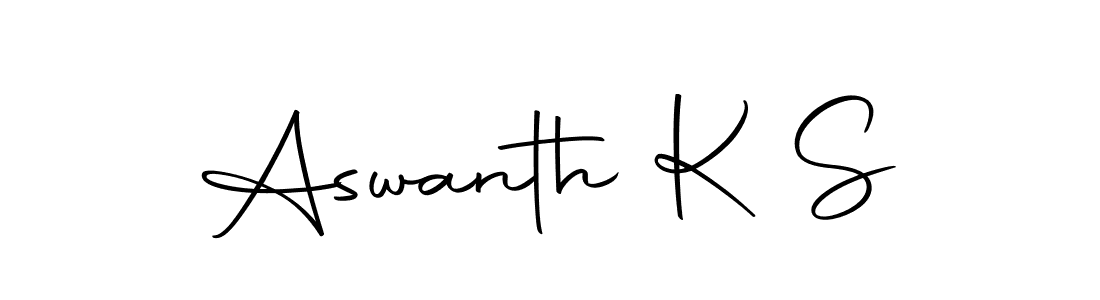 Design your own signature with our free online signature maker. With this signature software, you can create a handwritten (Autography-DOLnW) signature for name Aswanth K S. Aswanth K S signature style 10 images and pictures png