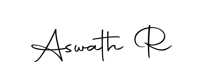 Use a signature maker to create a handwritten signature online. With this signature software, you can design (Autography-DOLnW) your own signature for name Aswath R. Aswath R signature style 10 images and pictures png