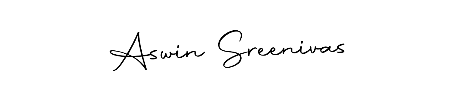 You should practise on your own different ways (Autography-DOLnW) to write your name (Aswin Sreenivas) in signature. don't let someone else do it for you. Aswin Sreenivas signature style 10 images and pictures png