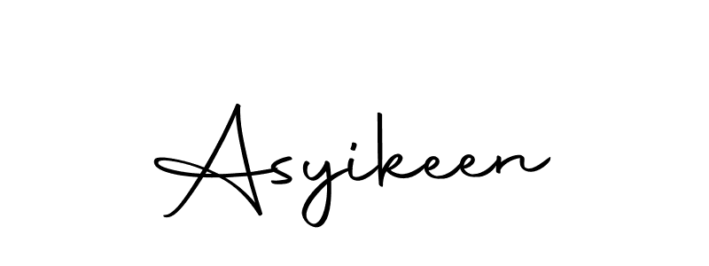 Design your own signature with our free online signature maker. With this signature software, you can create a handwritten (Autography-DOLnW) signature for name Asyikeen. Asyikeen signature style 10 images and pictures png