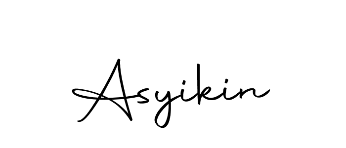 How to make Asyikin name signature. Use Autography-DOLnW style for creating short signs online. This is the latest handwritten sign. Asyikin signature style 10 images and pictures png