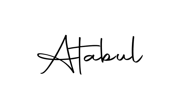 Use a signature maker to create a handwritten signature online. With this signature software, you can design (Autography-DOLnW) your own signature for name Atabul. Atabul signature style 10 images and pictures png