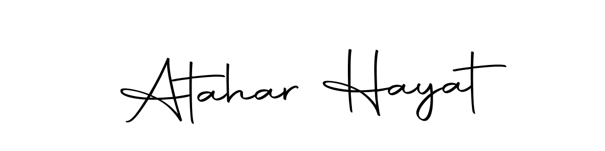 How to make Atahar Hayat name signature. Use Autography-DOLnW style for creating short signs online. This is the latest handwritten sign. Atahar Hayat signature style 10 images and pictures png