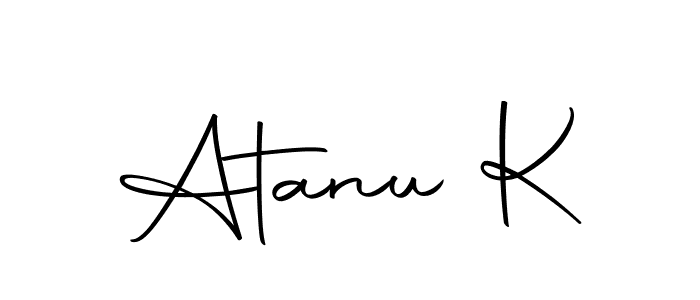 How to make Atanu K name signature. Use Autography-DOLnW style for creating short signs online. This is the latest handwritten sign. Atanu K signature style 10 images and pictures png