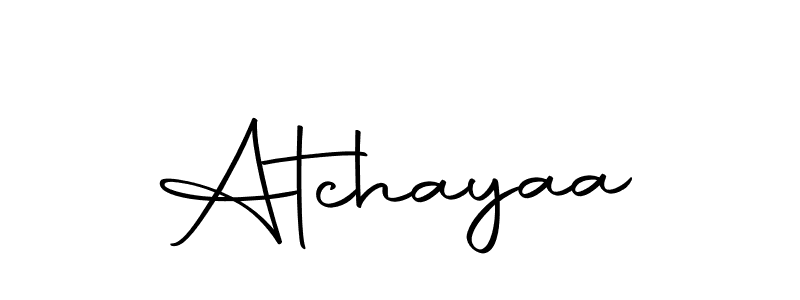 Design your own signature with our free online signature maker. With this signature software, you can create a handwritten (Autography-DOLnW) signature for name Atchayaa. Atchayaa signature style 10 images and pictures png