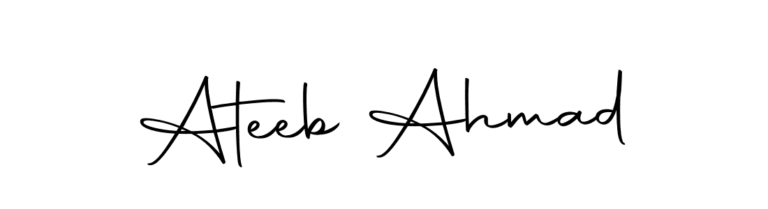 How to make Ateeb Ahmad name signature. Use Autography-DOLnW style for creating short signs online. This is the latest handwritten sign. Ateeb Ahmad signature style 10 images and pictures png