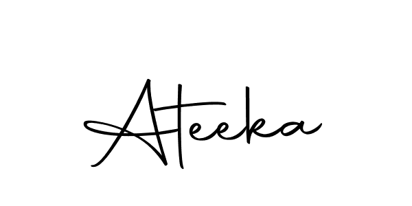 Design your own signature with our free online signature maker. With this signature software, you can create a handwritten (Autography-DOLnW) signature for name Ateeka. Ateeka signature style 10 images and pictures png