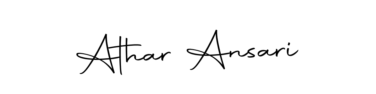The best way (Autography-DOLnW) to make a short signature is to pick only two or three words in your name. The name Athar Ansari include a total of six letters. For converting this name. Athar Ansari signature style 10 images and pictures png
