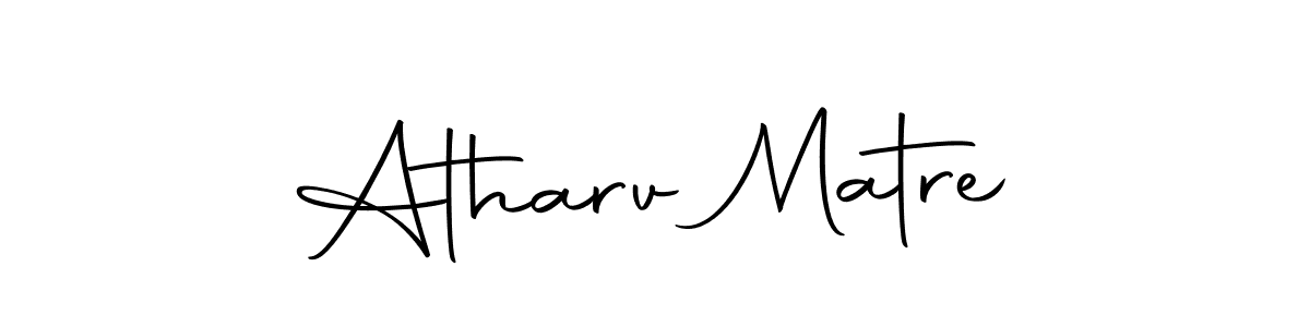 You should practise on your own different ways (Autography-DOLnW) to write your name (Atharv Matre) in signature. don't let someone else do it for you. Atharv Matre signature style 10 images and pictures png