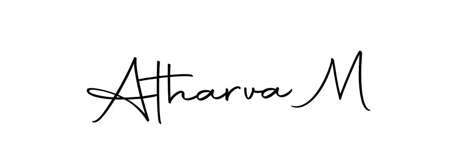 Create a beautiful signature design for name Atharva M. With this signature (Autography-DOLnW) fonts, you can make a handwritten signature for free. Atharva M signature style 10 images and pictures png