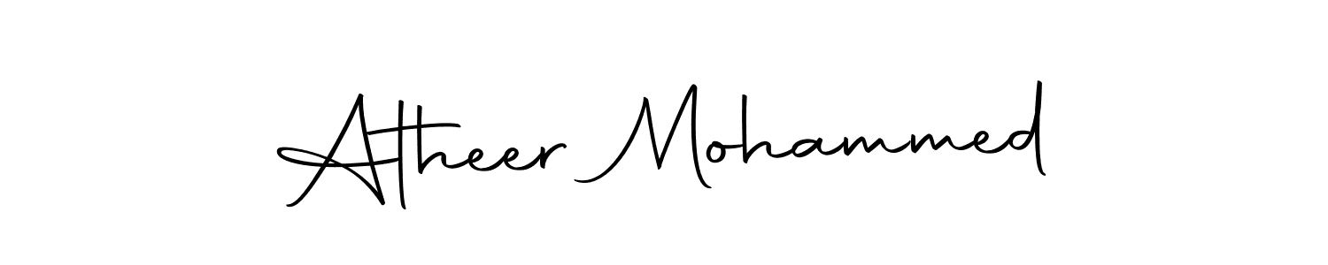 Use a signature maker to create a handwritten signature online. With this signature software, you can design (Autography-DOLnW) your own signature for name Atheer Mohammed. Atheer Mohammed signature style 10 images and pictures png