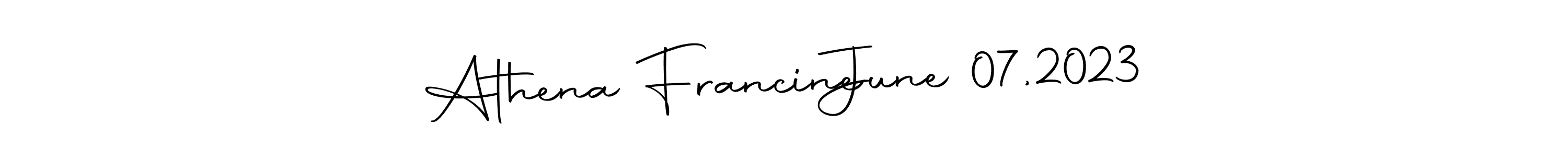 Also You can easily find your signature by using the search form. We will create Athena Francine   June 07,2023 name handwritten signature images for you free of cost using Autography-DOLnW sign style. Athena Francine   June 07,2023 signature style 10 images and pictures png