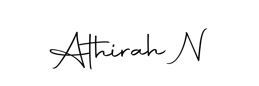How to make Athirah N name signature. Use Autography-DOLnW style for creating short signs online. This is the latest handwritten sign. Athirah N signature style 10 images and pictures png