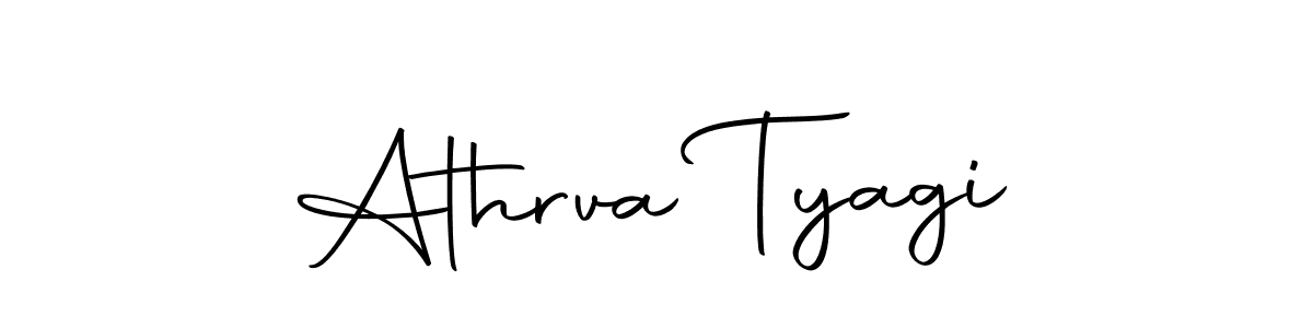 The best way (Autography-DOLnW) to make a short signature is to pick only two or three words in your name. The name Athrva Tyagi include a total of six letters. For converting this name. Athrva Tyagi signature style 10 images and pictures png