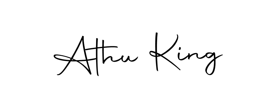 How to make Athu King name signature. Use Autography-DOLnW style for creating short signs online. This is the latest handwritten sign. Athu King signature style 10 images and pictures png
