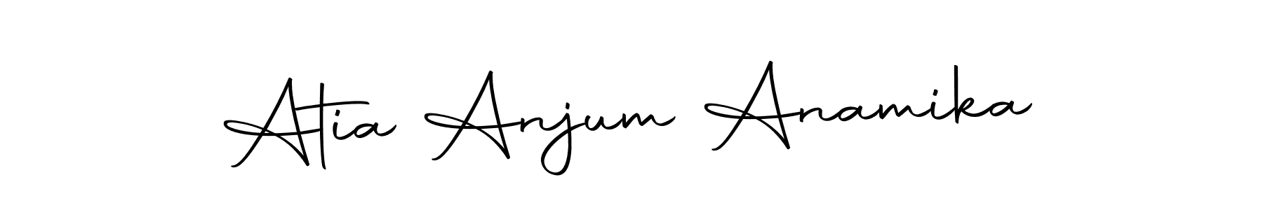 How to make Atia Anjum Anamika name signature. Use Autography-DOLnW style for creating short signs online. This is the latest handwritten sign. Atia Anjum Anamika signature style 10 images and pictures png