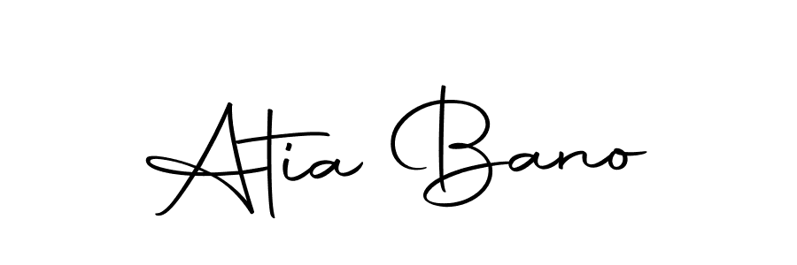 Use a signature maker to create a handwritten signature online. With this signature software, you can design (Autography-DOLnW) your own signature for name Atia Bano. Atia Bano signature style 10 images and pictures png