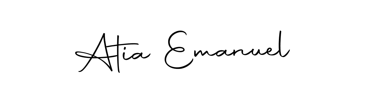 How to make Atia Emanuel name signature. Use Autography-DOLnW style for creating short signs online. This is the latest handwritten sign. Atia Emanuel signature style 10 images and pictures png