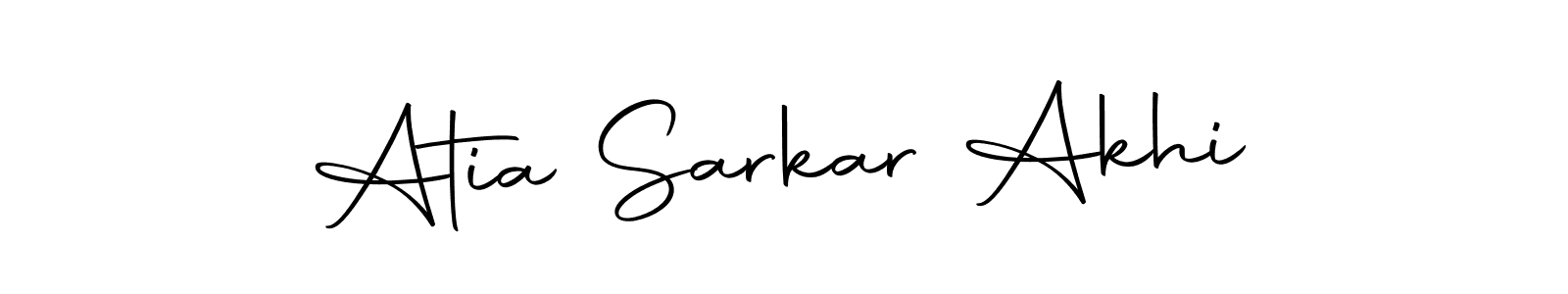 How to make Atia Sarkar Akhi name signature. Use Autography-DOLnW style for creating short signs online. This is the latest handwritten sign. Atia Sarkar Akhi signature style 10 images and pictures png