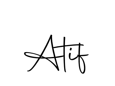 Use a signature maker to create a handwritten signature online. With this signature software, you can design (Autography-DOLnW) your own signature for name Atif. Atif signature style 10 images and pictures png