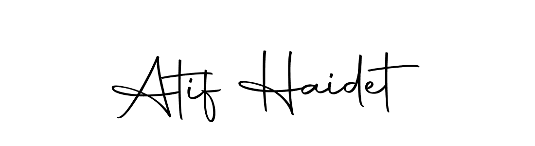 Similarly Autography-DOLnW is the best handwritten signature design. Signature creator online .You can use it as an online autograph creator for name Atif Haidet. Atif Haidet signature style 10 images and pictures png