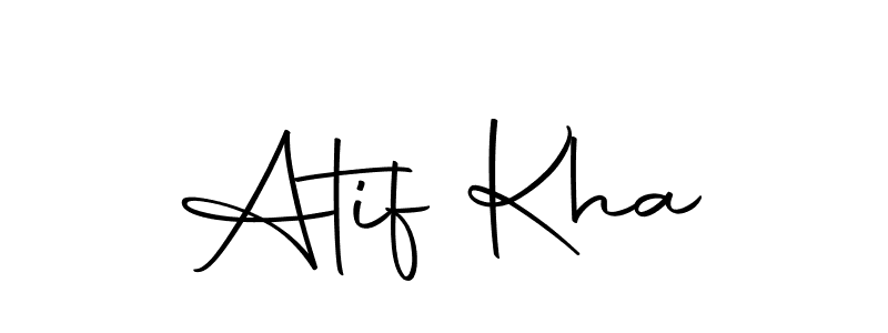 How to make Atif Kha name signature. Use Autography-DOLnW style for creating short signs online. This is the latest handwritten sign. Atif Kha signature style 10 images and pictures png