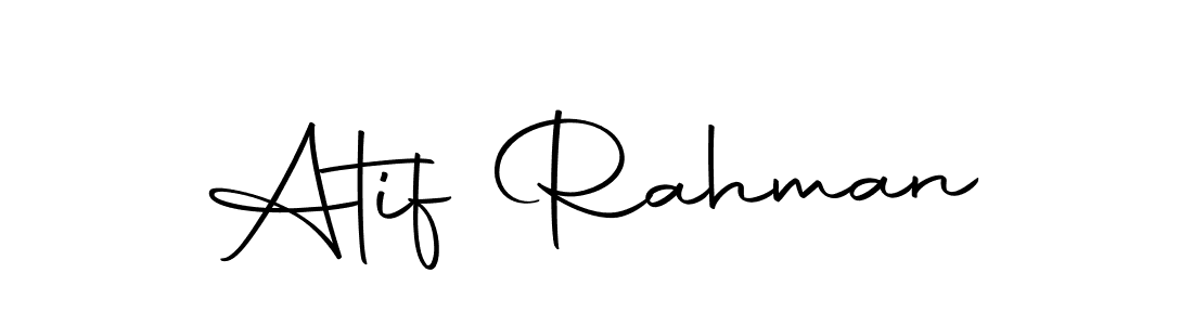 How to make Atif Rahman name signature. Use Autography-DOLnW style for creating short signs online. This is the latest handwritten sign. Atif Rahman signature style 10 images and pictures png