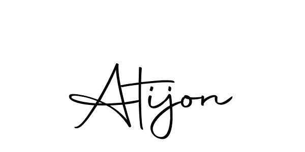 You should practise on your own different ways (Autography-DOLnW) to write your name (Atijon) in signature. don't let someone else do it for you. Atijon signature style 10 images and pictures png