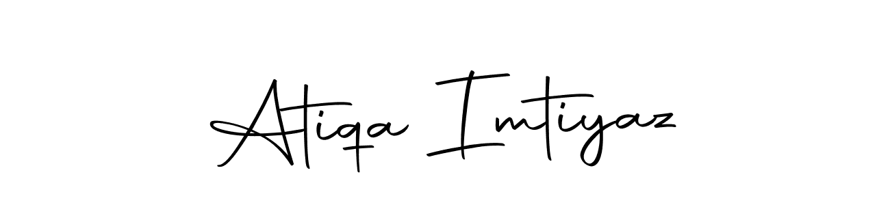 How to make Atiqa Imtiyaz name signature. Use Autography-DOLnW style for creating short signs online. This is the latest handwritten sign. Atiqa Imtiyaz signature style 10 images and pictures png