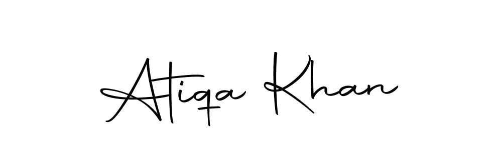 Use a signature maker to create a handwritten signature online. With this signature software, you can design (Autography-DOLnW) your own signature for name Atiqa Khan. Atiqa Khan signature style 10 images and pictures png
