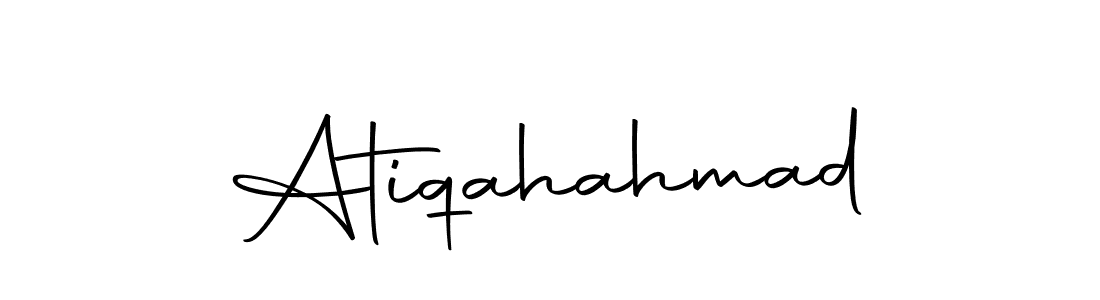 How to make Atiqahahmad name signature. Use Autography-DOLnW style for creating short signs online. This is the latest handwritten sign. Atiqahahmad signature style 10 images and pictures png