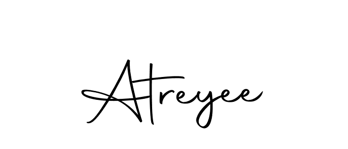 Design your own signature with our free online signature maker. With this signature software, you can create a handwritten (Autography-DOLnW) signature for name Atreyee. Atreyee signature style 10 images and pictures png