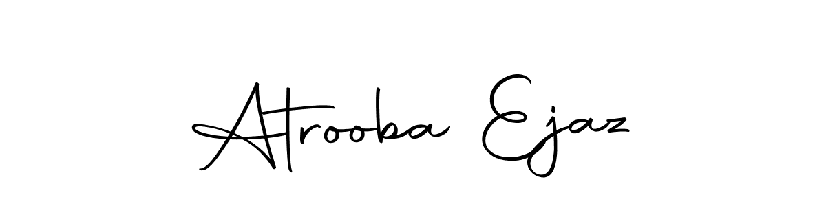 You should practise on your own different ways (Autography-DOLnW) to write your name (Atrooba Ejaz) in signature. don't let someone else do it for you. Atrooba Ejaz signature style 10 images and pictures png