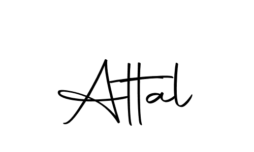 Use a signature maker to create a handwritten signature online. With this signature software, you can design (Autography-DOLnW) your own signature for name Attal. Attal signature style 10 images and pictures png