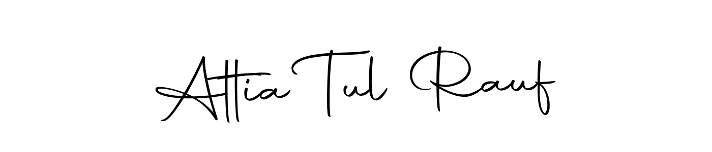You should practise on your own different ways (Autography-DOLnW) to write your name (Attia Tul Rauf) in signature. don't let someone else do it for you. Attia Tul Rauf signature style 10 images and pictures png